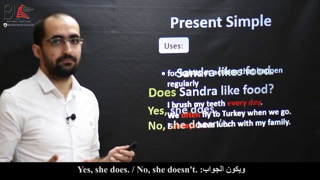 Present Simple المضارع البسيط - استاذ عمار смотреть онлайн