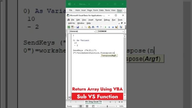 Sub vs Function in returning array by using macro (Excel VBA) смотреть онлайн