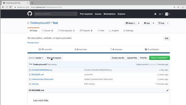 Github Tutorial - Pull-Requests [DEUTSCH/GERMAN] смотреть онлайн