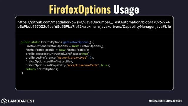 org openqa selenium firefox FirefoxOptions with examples смотреть онлайн