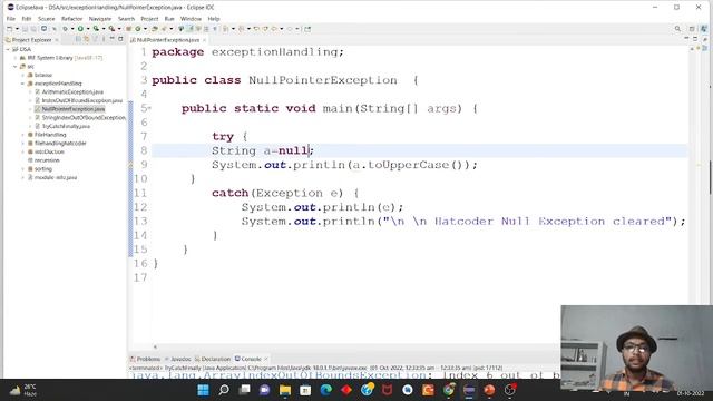 Null Pointer Exception #java #exceptionhandling #nullpointerexception #learn #null смотреть онлайн
