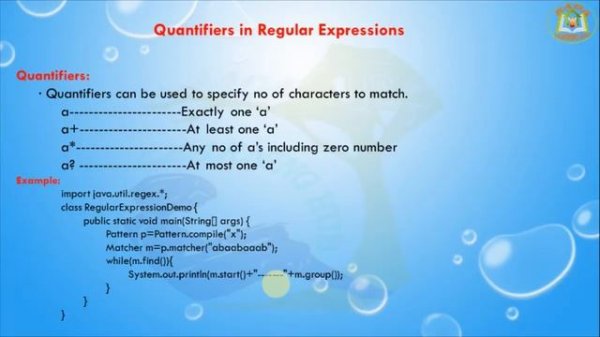 Lesson - 2 : REGEX - Predefined Character classes and Quantifiers in REGEX Java Programming