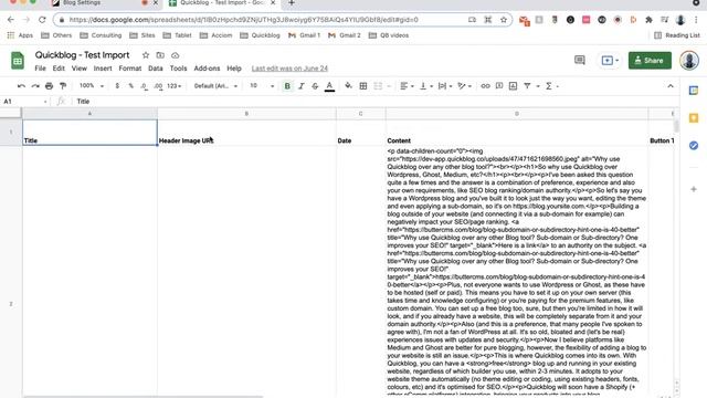 Quickblog | Importing blogs (from Google Sheets) смотреть онлайн