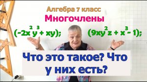 Многочлен, члены многочлена, степень многочлена. Сложение и вычитание многочленов.