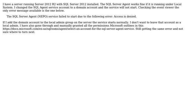 Databases: SQL Server Agent - Service Failed to Start (Access is Denied) (2 Solutions!!) смотреть онлайн