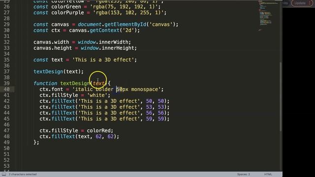 Create 3D Text Effect | Canvas API Javascript Tutorial For Beginners Part 31 смотреть онлайн