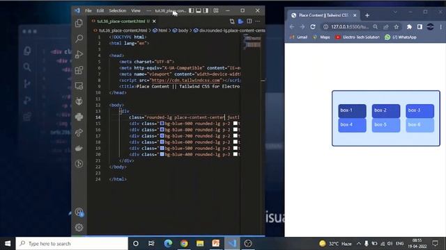 Place Content class of Tailwind CSS in Hindi смотреть онлайн