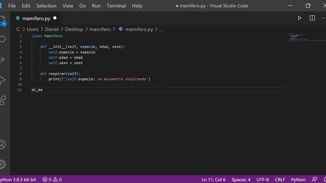 Clases en Python 3.8 смотреть онлайн