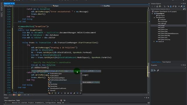 Creating a Polyline in AutoCAD using VB.NET смотреть онлайн
