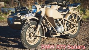 Динамический показ немецкого военного мотоцикла BMW R75 Sahara