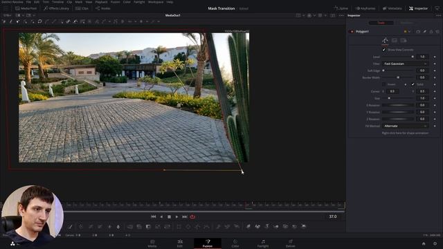 Переход Через Трекинг Маски в Давинчи Резолв / Mask Tracking Transition in DaVinci Resolve смотреть онлайн
