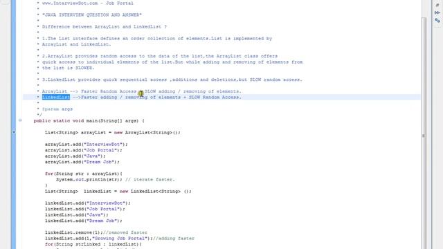 Java Interview Question And Answer Difference Between ArrayList And LinkedList In Java Interview смотреть онлайн