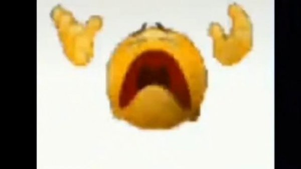 Смайлик кричит и исчезает мем