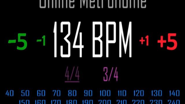 Metronomo Online - Online Metronome - 134 BPM 3/4 смотреть онлайн