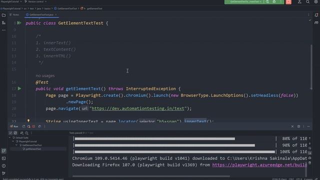 #24 Get Element Text in Playwright Java смотреть онлайн