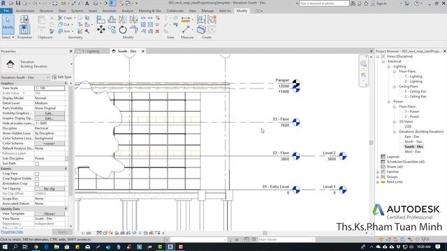 Hướng dẫn sử dụng Revit MEP 2019 | Bài 06: Sao chép và theo dõi Level смотреть онлайн
