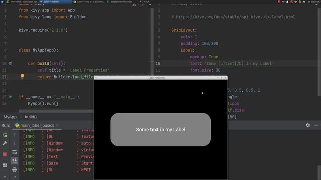 Python Kivy Tutorial: how to use Markup for Labels for easier formatting - Tutorial part 4 смотреть онлайн