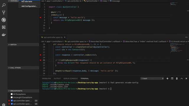 FoalTS - Run unit tests with VSCode debugger смотреть онлайн