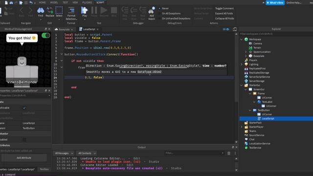 How to Tween/Animate GUI in Roblox Studio | Roblox Studio Scripting Tutorial смотреть онлайн