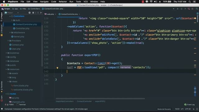 Laravel 5.5 AJAX CRUD Bootstrap with Validation - 8 Export Data to PDF from HTML смотреть онлайн