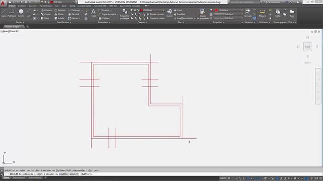 AutoCAD 2015 | Tutoriel • Français | 05 - Dessiner un plan de maison simple смотреть онлайн