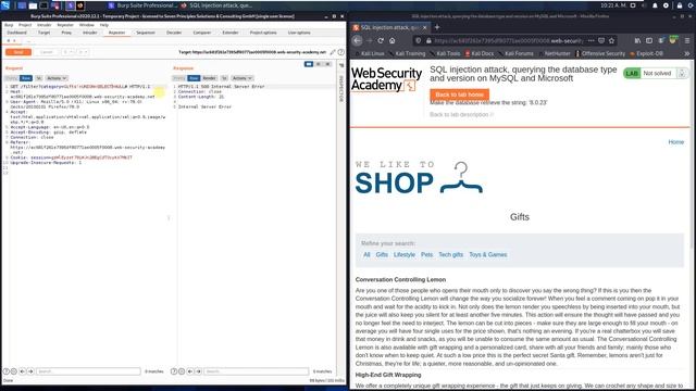 SQL injection attack, querying the database type and version on MySQL ... (Video solution, Audio) смотреть онлайн
