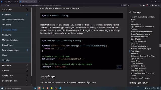 The TypeScript Handbook - Creando tipos смотреть онлайн