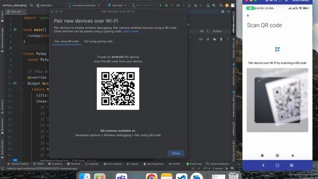 Wireless debugging in MacBook and Windows using android studio смотреть онлайн