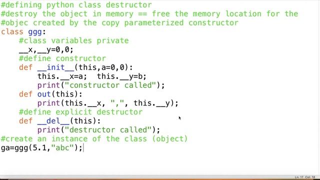 week 05 python class destructor definiton and keyword del смотреть онлайн