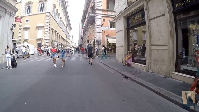Via Del Corso to Piazza Popolo, Walking Tour, All Street Rome Centre 2021 смотреть онлайн