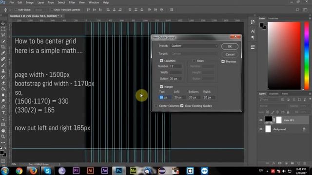 how to make 1170px bootstrap grid in photoshop cc смотреть онлайн