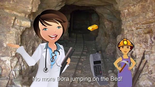 Five Dora The Explorer Miner Jumping on the bed Rhyme смотреть онлайн