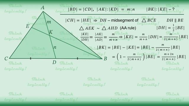 A segment dividing the median in given ratio смотреть онлайн