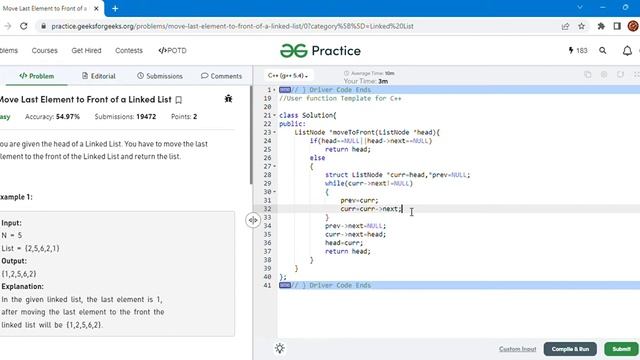 Move Last Element to Front of a Linked List Practice смотреть онлайн