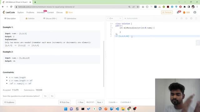 462. Minimum Moves to Equal Array Elements II | Leetcode solution | medium problem смотреть онлайн