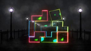 3D Soft Glass Energy Tetris On Footage
