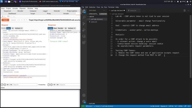 CSRF - Lab #4 CSRF where token is not tied to user session | Short Version смотреть онлайн