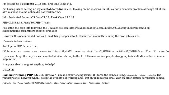 Magento: Magento 2 Cron PHP Parse Error смотреть онлайн