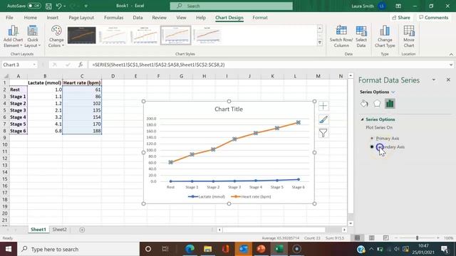 Excel - how to plot 2 vertical y-axes on a line graph смотреть онлайн