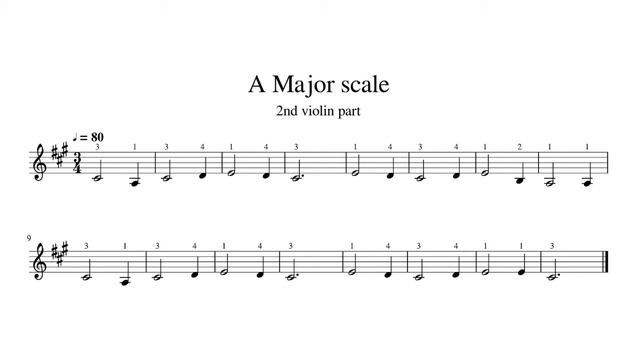 A MAJOR (A-Dur) Scale On Violin By Playing THE FIRST NOEL Tune (one Octave) MUSIC SHEET INCLUDED