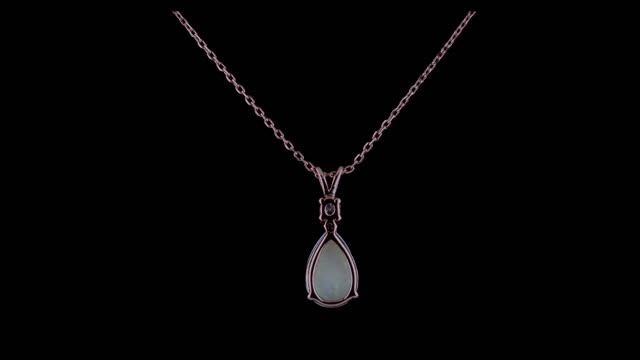 5CT Solitaire Teardrop Opal Pendant Necklace Rose Gold Plated Silver смотреть онлайн