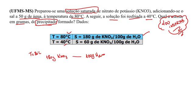 (UFMS-MS) Preparou-se uma solução saturada de nitrato de potássio (KNO3), adicionando-se o sal a 50 смотреть онлайн
