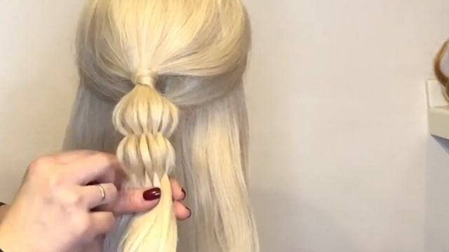 Прическа с плетением фонарики от стилиста Татьяны Колосовой www.tatyanakolosova.ru смотреть онлайн