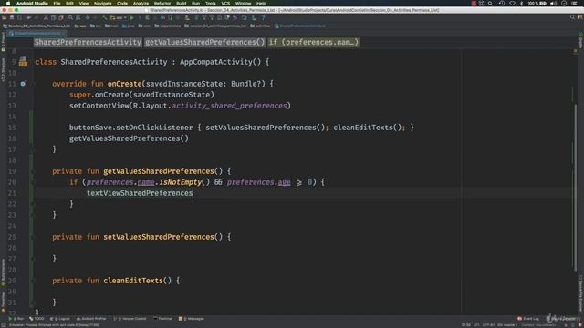 Cursos/Aprende.a.programar.Android.con.Kotlin.+.Firebase.+.Google/53 Usando Shared Preferences смотреть онлайн