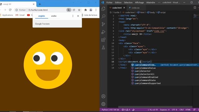animation emoji follow mouse / JavaScript and Css смотреть онлайн