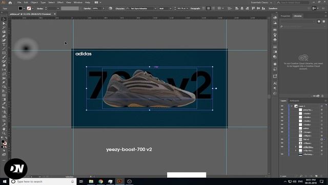 Landing Page Design illustrator cc 2019 | Adidas yeezy boost смотреть онлайн