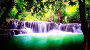 Очень Красивый и Сказочный Водопад * Расслабляющий Фон для Отдыха , Медитации , Учёбы. Лучший Релак