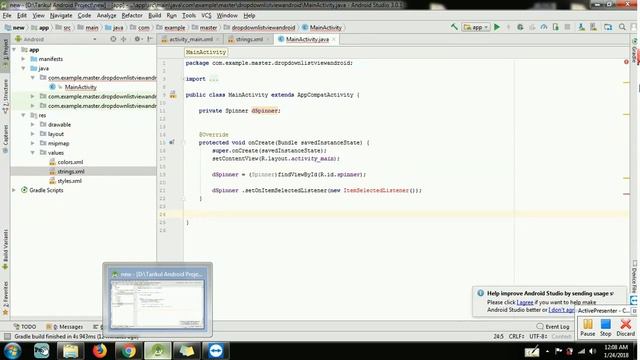 Create Dropdown ListView Android studio example смотреть онлайн