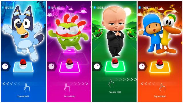 Bluey Bingo 🆚 Om Nom 🆚 Baby Boss 🆚 Pocoyo Tiles Hop EDM Rush🎶 Who Is Best🎯 смотреть онлайн