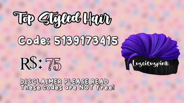 AESTHETIC PURPLE HAIR CODES for Roblox/Bloxburg/Brookhaven смотреть онлайн